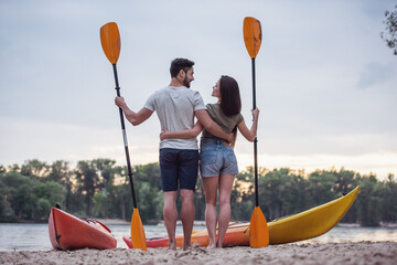 Poster - Couple travelling by kayak