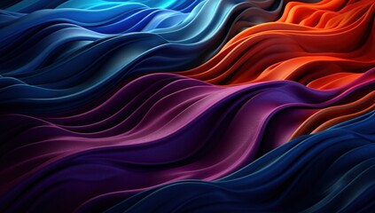 Wall Mural - Flowing colorful silky lines 3D abstract background