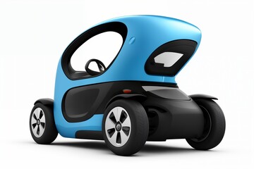 Wall Mural - a brand-less generic concept car. Modern electric car isolated on white background with a shadow on the ground. 