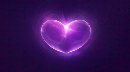 Wall Mural - glowing heart on black background valentine romance - by generative ai