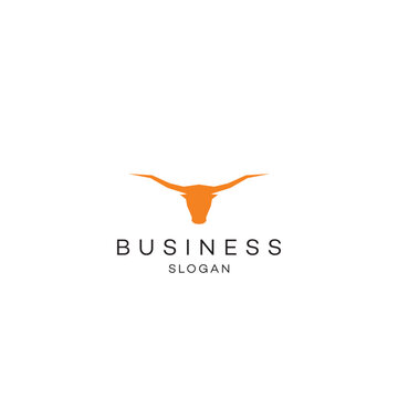 Bull Head Logo, bull horn minimalist bull head logo design, vector illustration