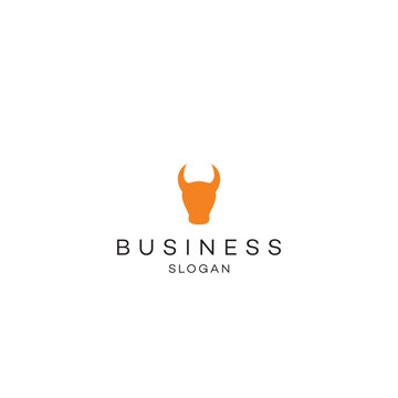 Bull Head Logo, bull horn minimalist bull head logo design, vector illustration