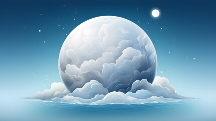 Wall Mural - 3d cartoon full moon
