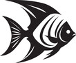 Angelfish Symbol in Black Iconic Vector Sculpted Angelfish Logo Black Vector Art