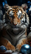 Majestic tiger amidst winter wonders