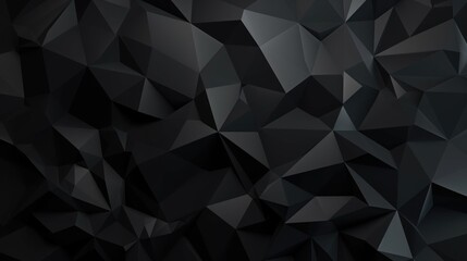 Poster - Black low poly background or screensaver. AI generative.