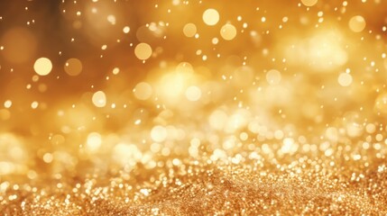 Gold Christmas background defocused blurred light bokeh effect