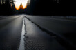 Black ice on a road