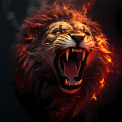 Canvas Print - Flaming Lion