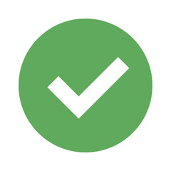 Poster - Circular check mark. Certification icon. Vector.