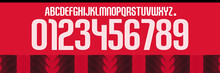 Font Vector Team 2023 - 2024 Kit Sport Style Font. AC Milan Football Style Font. Serie A. Sports Style Letters And Numbers For Soccer Team