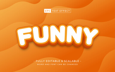 Poster - funny orange 3d editable text effect kids template