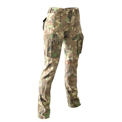 Wall Mural - Pants Male Female Army with poses Cloth Fashion 3D render isolated illustration 