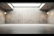 Abstract empty, modern concrete walls hallway room with indirekt ceiling lights in the back. industrial interior background template, 3D illustration. generative ai.