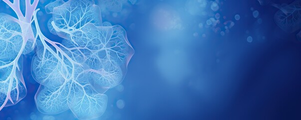 wireframe low poly lung on dark blue background, radiology and medicine, innovation and medical technology concept