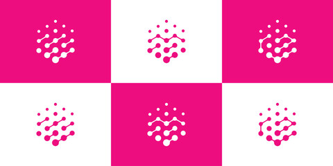 The logo design is a combination of love and hexagon shapes with a technology and interconnected style.