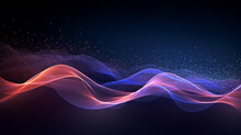 Abstract Dark Colorful Gradient 3d Wave Background.