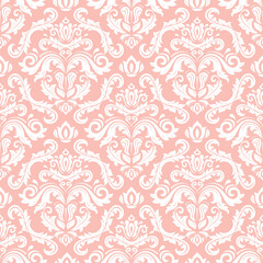 Wall Mural - classic seamless vector pattern. damask orient ornament. classic vintage background. orient pink pat