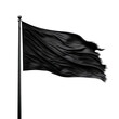 black flag wavy isolated on transparent background,transparency 