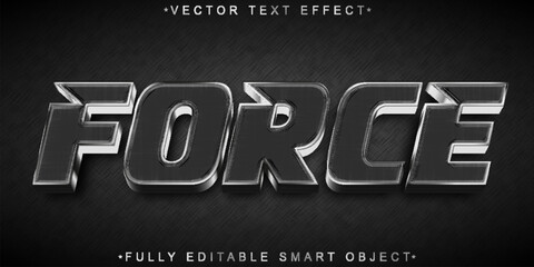 Poster - Silver Force Vector Fully Editable Smart Object Text Effect