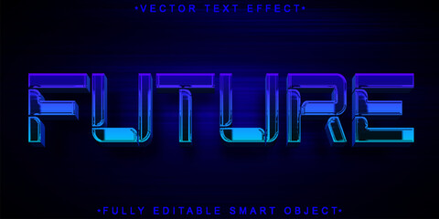 Poster - Dark Blue Future Vector Fully Editable Smart Object Text Effect