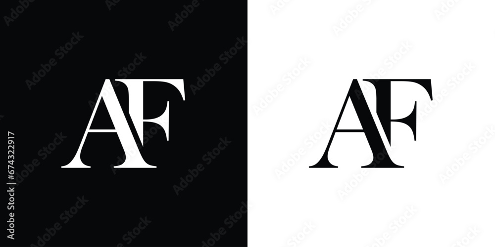 Letter AF design logo logotype concept with serif font and elegant ...