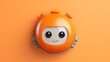 Digital clock robot emoji character icon. 3D design.