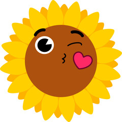  Sunflower Face Wink Kiss