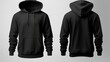 Elevate your designs with a captivating hoodie mockup template, offering both front and back views. Embracing a dark romantic style against a pristine white background.