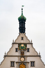 Wall Mural - The fragment or detail of historical building at Rothenburg ob der Tauber where is the fortified city at Germany.