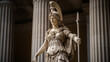 A Sculpture of Athena on the Parthenon, Acropolis Hill, the Greek goddess of wisdom