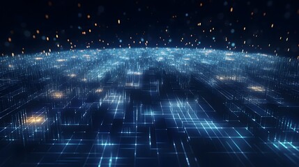 Big Data concept Digital neural network.
