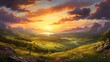 nature spring scenery north landscape illustration beautiful sky, travel mountain, view green nature spring scenery north landscape