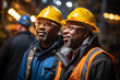 © zorandim75 - A group of people smiling and working together in construction attire. Generative Ai.