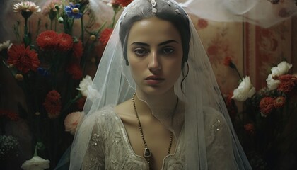 Canvas Print - portrait of a bride