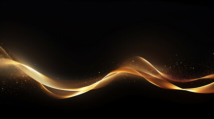 minimalist golden light flow on gold background, diagonal flow, spark light, elegant light