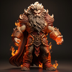 Wall Mural - 3D cartoon fire god