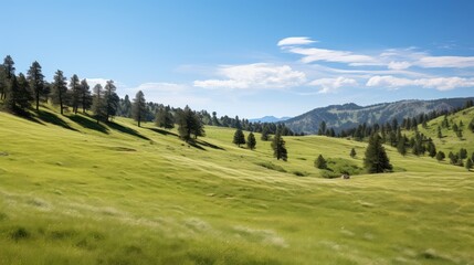 Wall Mural - field meadow travel day landscape illustration grass countryside, outdoor environment, scenery beautiful field meadow travel day landscape