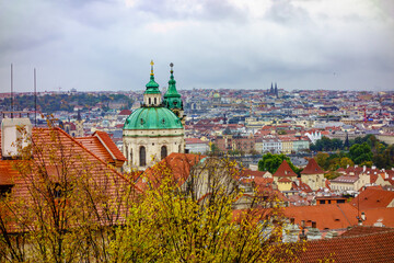 Wall Mural - panoramic view of the old town of prague in october