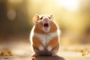 Wall Mural - a hamster is laughing
