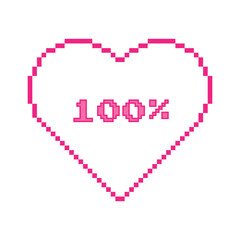 Poster - Pixel heart icon 100% in y2k style. Vector illustration