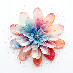 Poster - pastel a flower water droplets