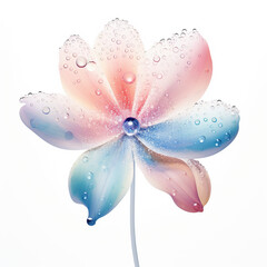 Poster - pastel a flower water droplets