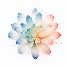 Poster - pastel a flower water droplets