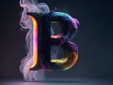Colorful smoke and letter B
