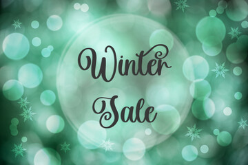 Shiny Turquoise Christmas Background With Text Winter Sale