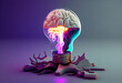 © Much - Brain with a bulb. Brainstorm ideas.