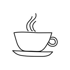 Wall Mural - Doodle picture of a cup of coffee or tea. Hand drawn vector illustration.