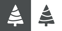 Tiempo De Navidad. Logo Con Silueta De árbol De Navidad Tipo Triángulo Con Guirnaldas Para Su Uso En Invitaciones Y Felicitaciones