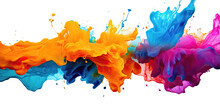 Color Paint Mixing Waves Between Each Other. Transparent Background